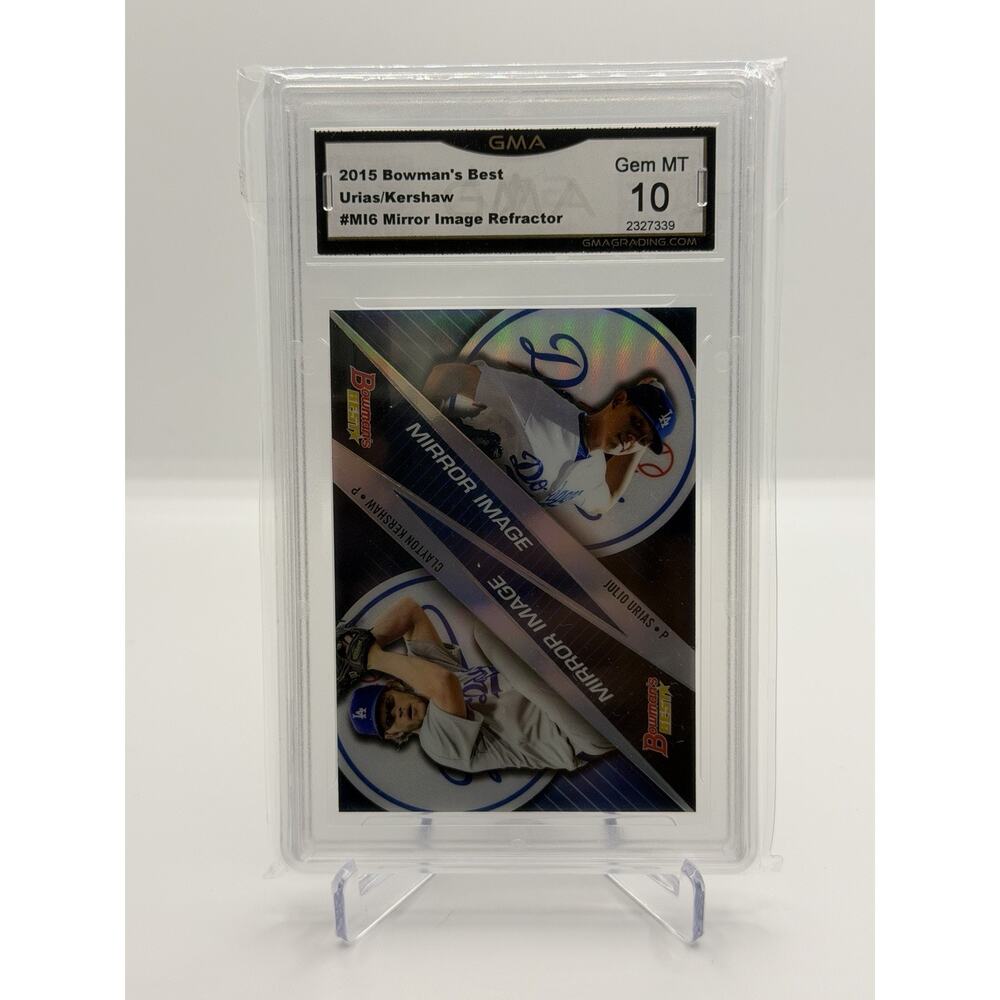 2015 Bowman's Best - Mirror Image Clayton Kershaw, Julio Urias #MI-16 GMA 10